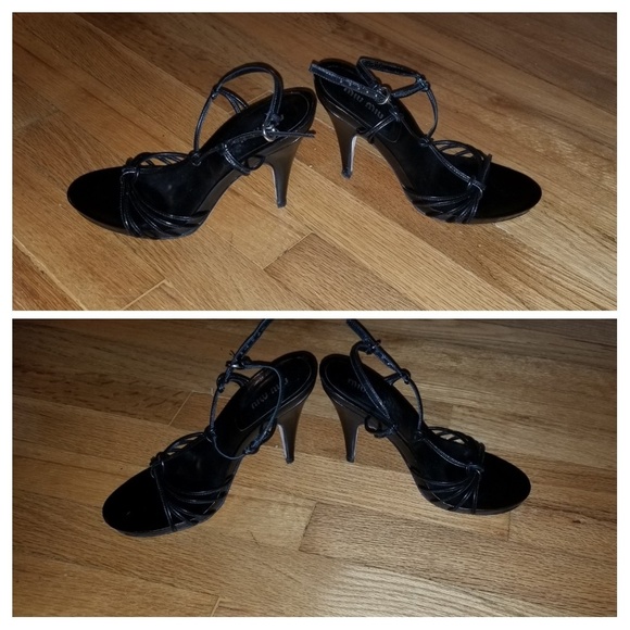Prada Miu Miu Leather Strappy Heels - Picture 6 of 7